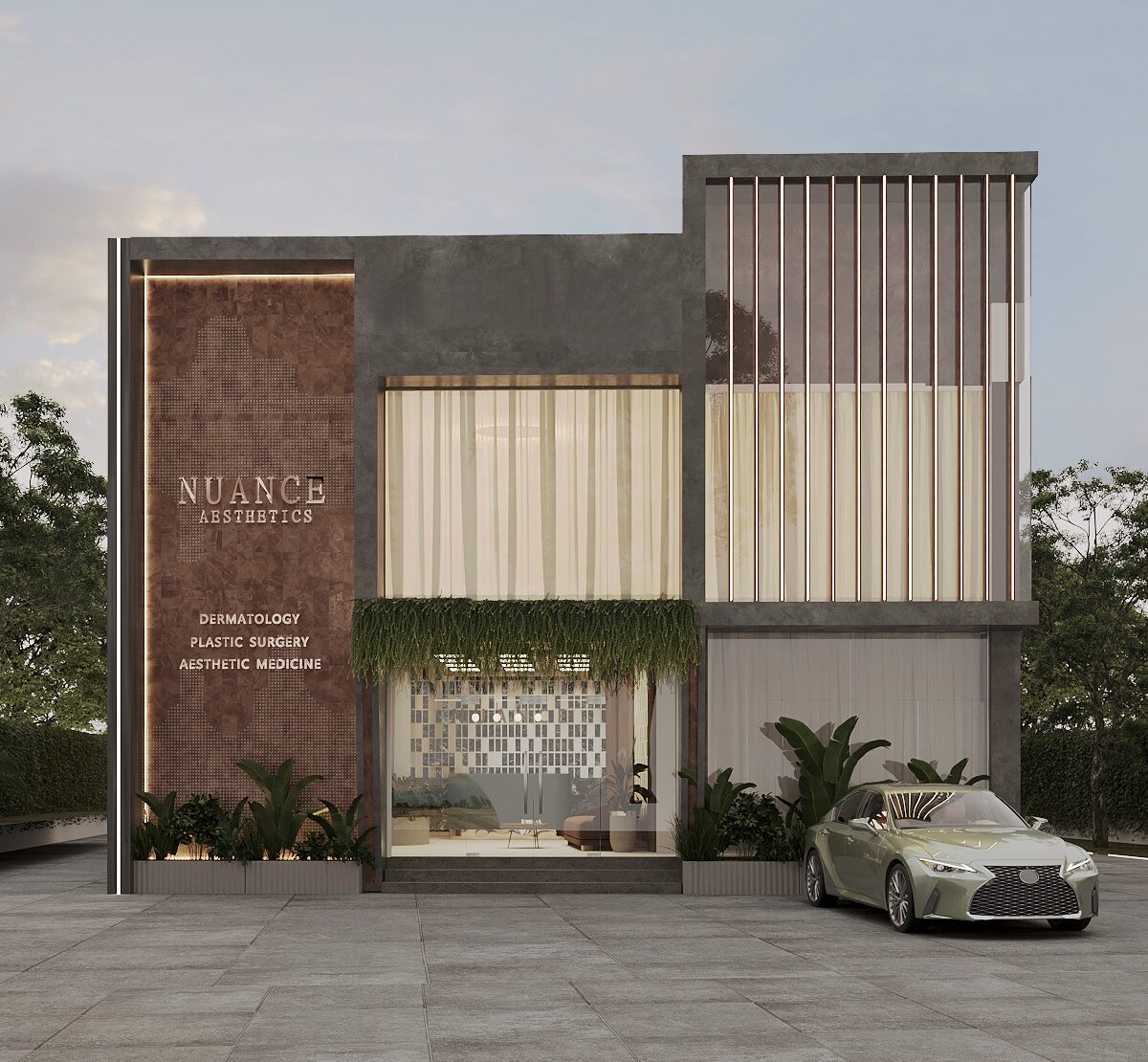 NUANCE AESTHETICS clinic exterior in Thrissur, Kerala - Dermatology, Plastic Surgery and Aesthetic Medicine clinic facade